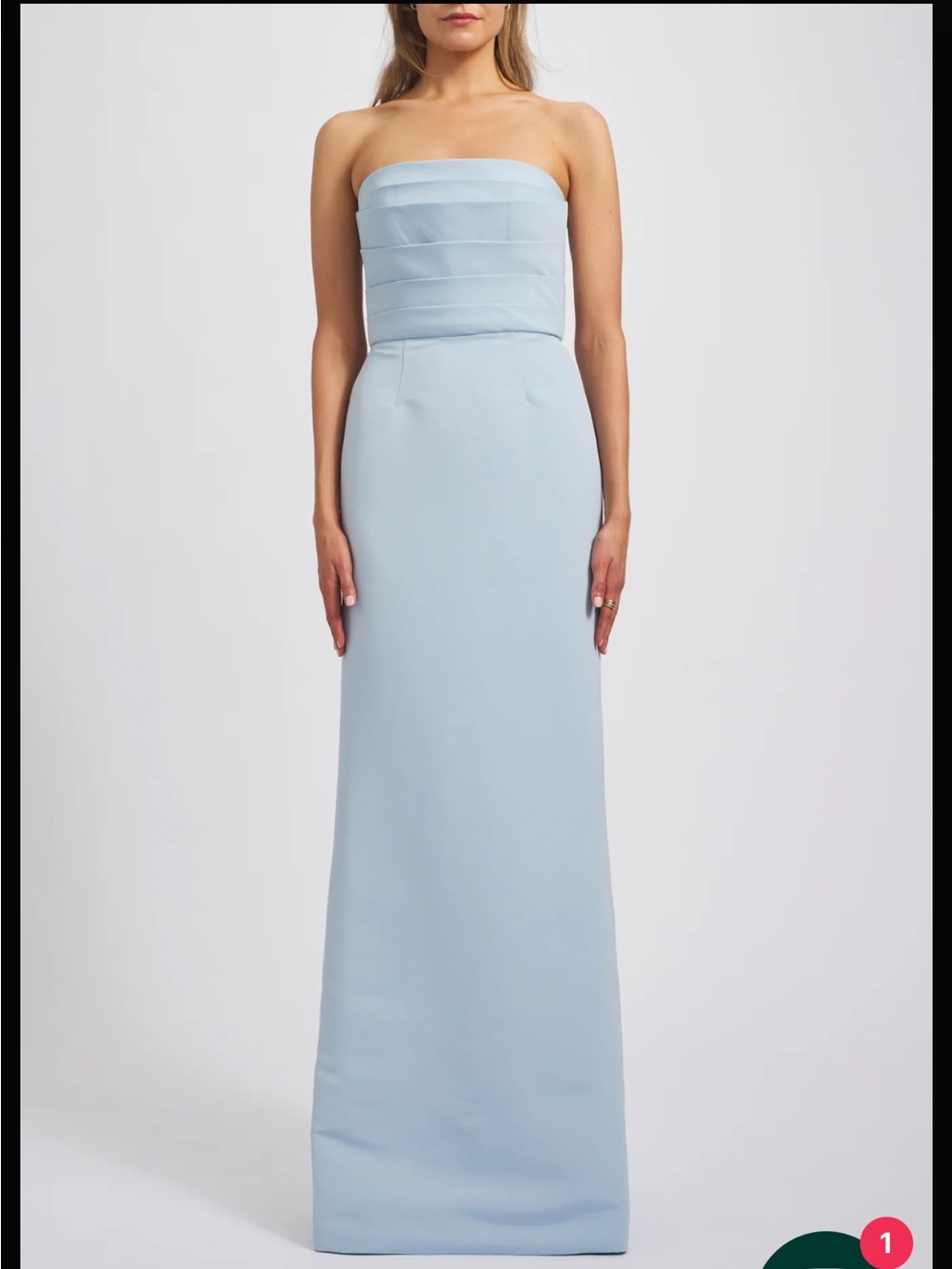 Amsale Sonia Ice blue faille column gown size 0